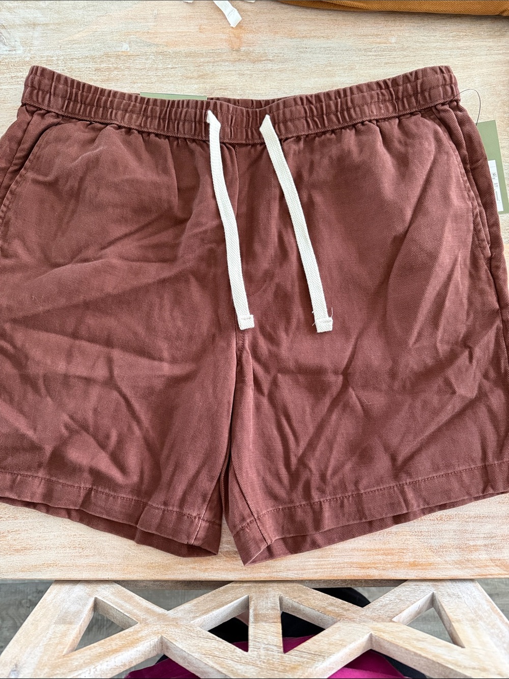 Goodfellow & Co Brown Drawstring Athletic Shorts with White Ties